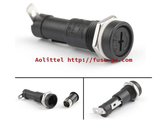 Low Voltage Bayonet Horizontal R3-9 Panel Mount Type Fuse Holder 15A 250V For 6x30mm Ceramic Fuse Glass Fuse